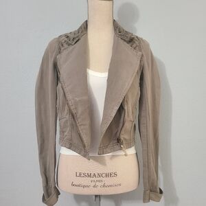 Free‎ People Cropped Moto Jacket Size 2